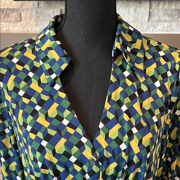 London Times Longsleeve Geometric Dress size 16 - Picture 3 of 16